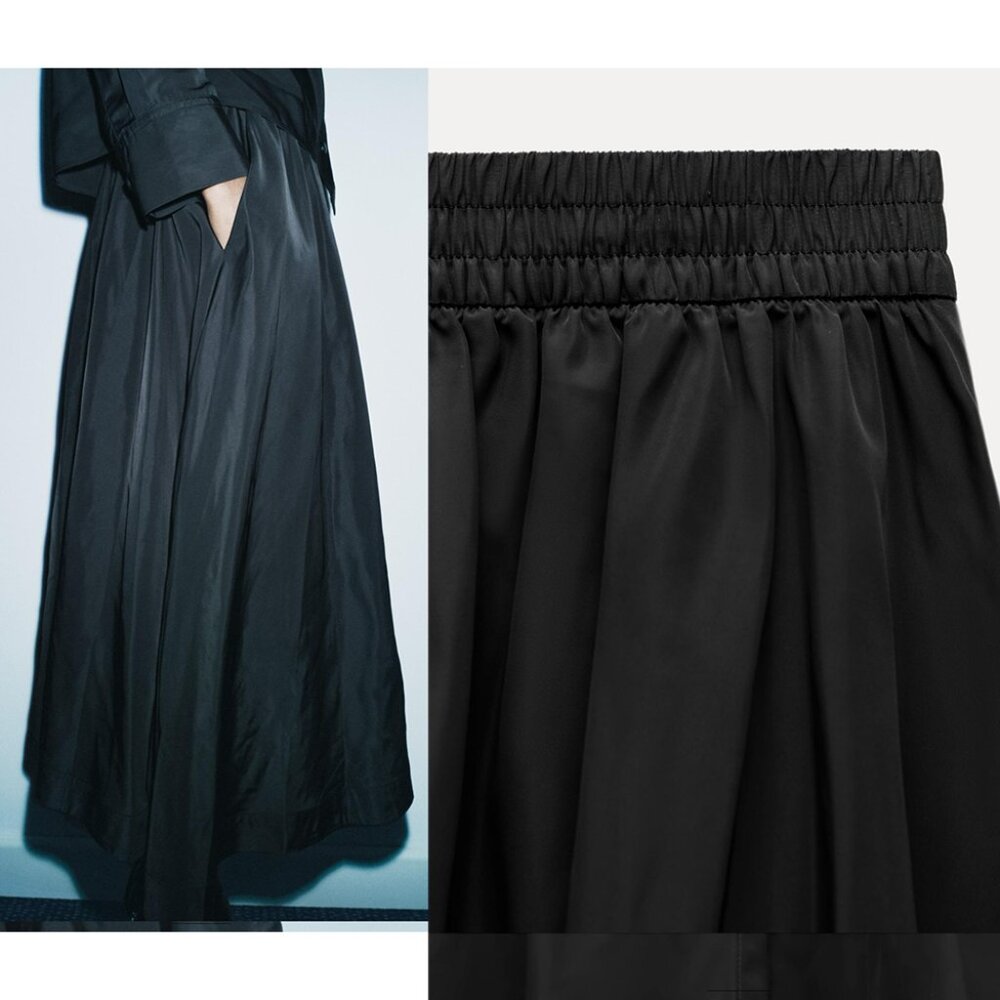 NEW ZARA midi black skirt 2731 size M/L - Picture 2 of 3